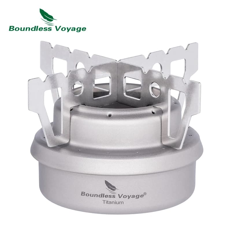 Boundless Voyage Titanium Spirit Burner Mini Alcohol stove with brackets outdoor camping stove multifuel Ti2001C