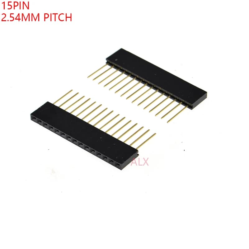 10 pcs 15 single row direct female PIN HEADER 2.54MM pin length 11MM strip connector socket 1X15 15 PIN for PCB arduino