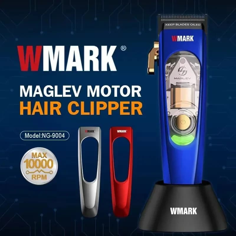 WMARK NG-9004 Tagliacapelli Professionale da Uomo 10.000 RPM Senza Fili, Comodo Trimmer per Acconciature e Intaglio Capelli per Barbieri