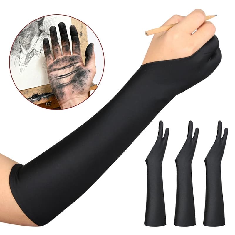 1/2PCS Longer Anti-touch Two-Finger Hand Painting Gloves For IPad Tablet Screen Touch Painting Gloves Art Supplies Drawing Glove