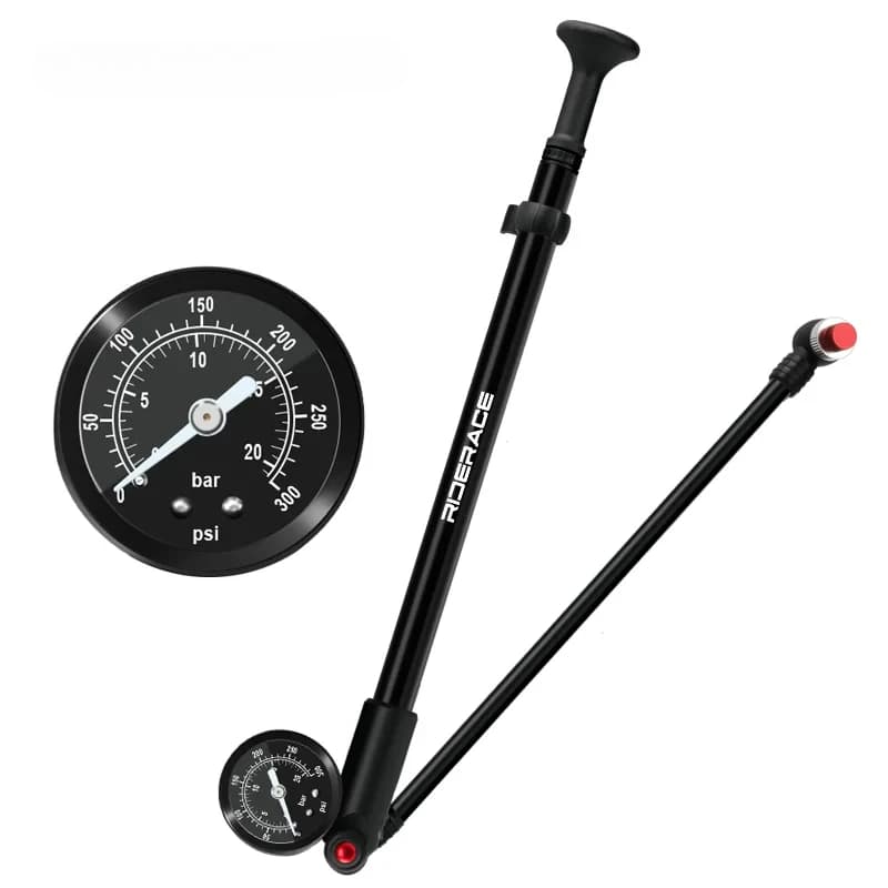 Pompa d'aria per bicicletta 300Psi Valvola Schrader Presta ad alta pressione Pompa per bici per forcella anteriore e sospensione posteriore con manometro