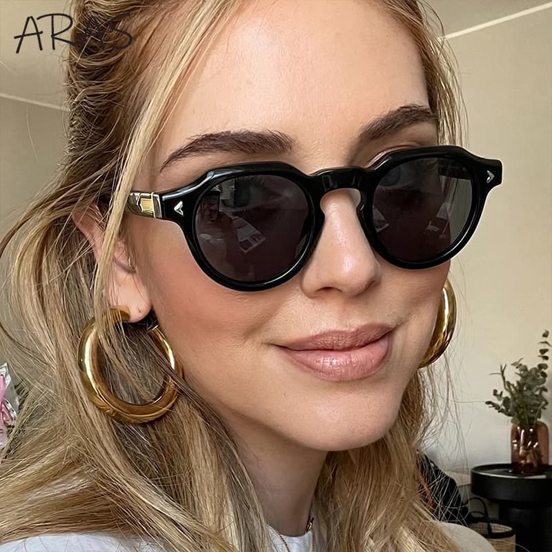 Trendy Steampunk Round Sunglasses Women 2026 Luxury Brand Designer Vintage Punk Photochromic Sun Glasses Ladies Eyewear Shades