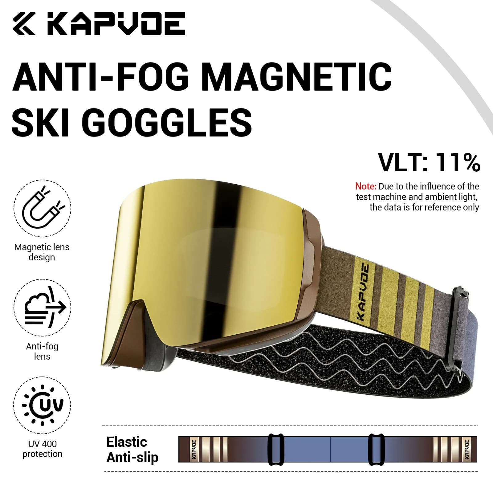 Kapvoe Ski Goggle OTG Snowboard maschera antiappannamento per uomo donna Eyewear Kit cilindrico protezione UV400 occhiali da neve motoslitta