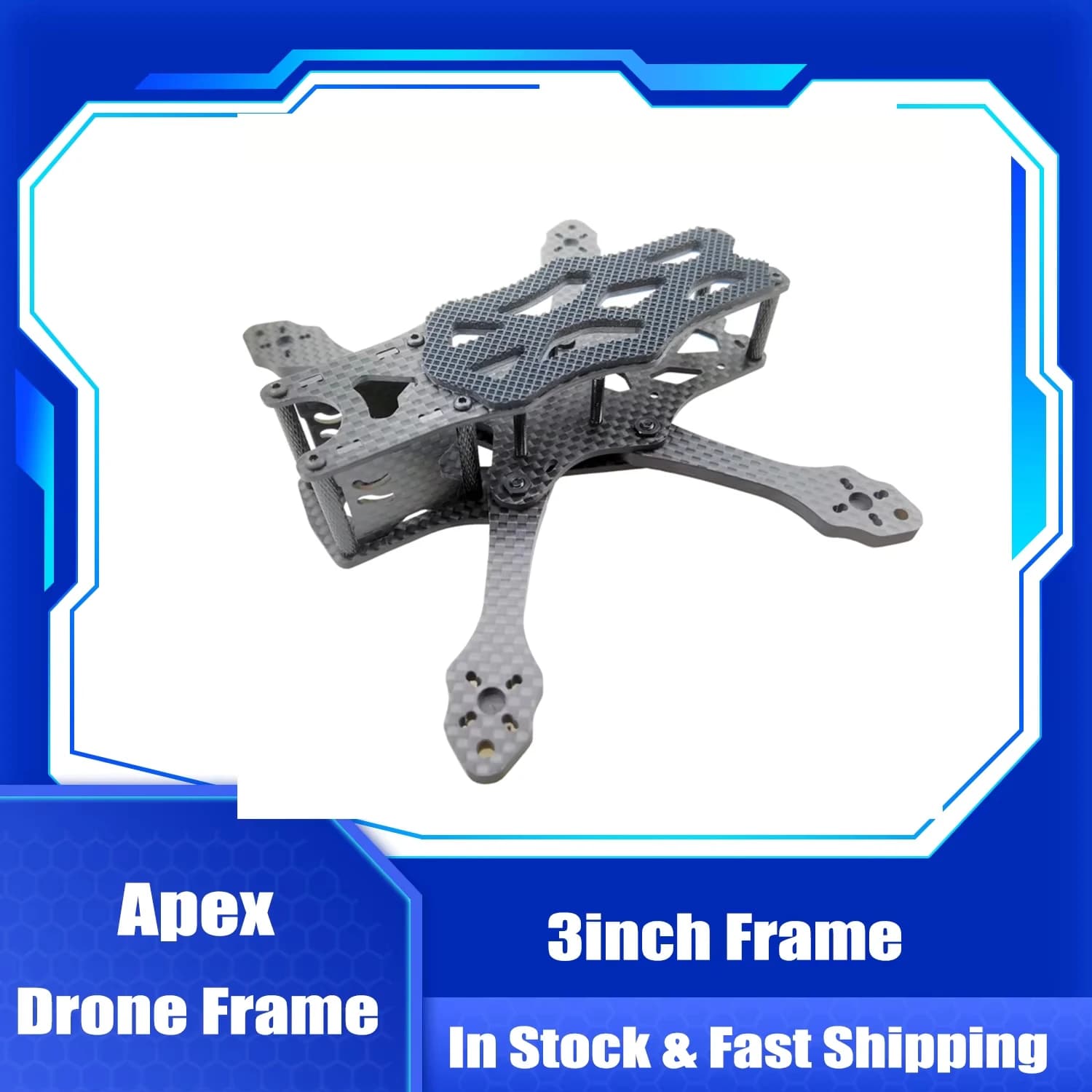 APEX Mini Drone Telaio Telaio Quadcopter in fibra di carbonio da 3 pollici con bracci di spessore 4MM per FPV Freestyle RC Racing Drone Quadcopters