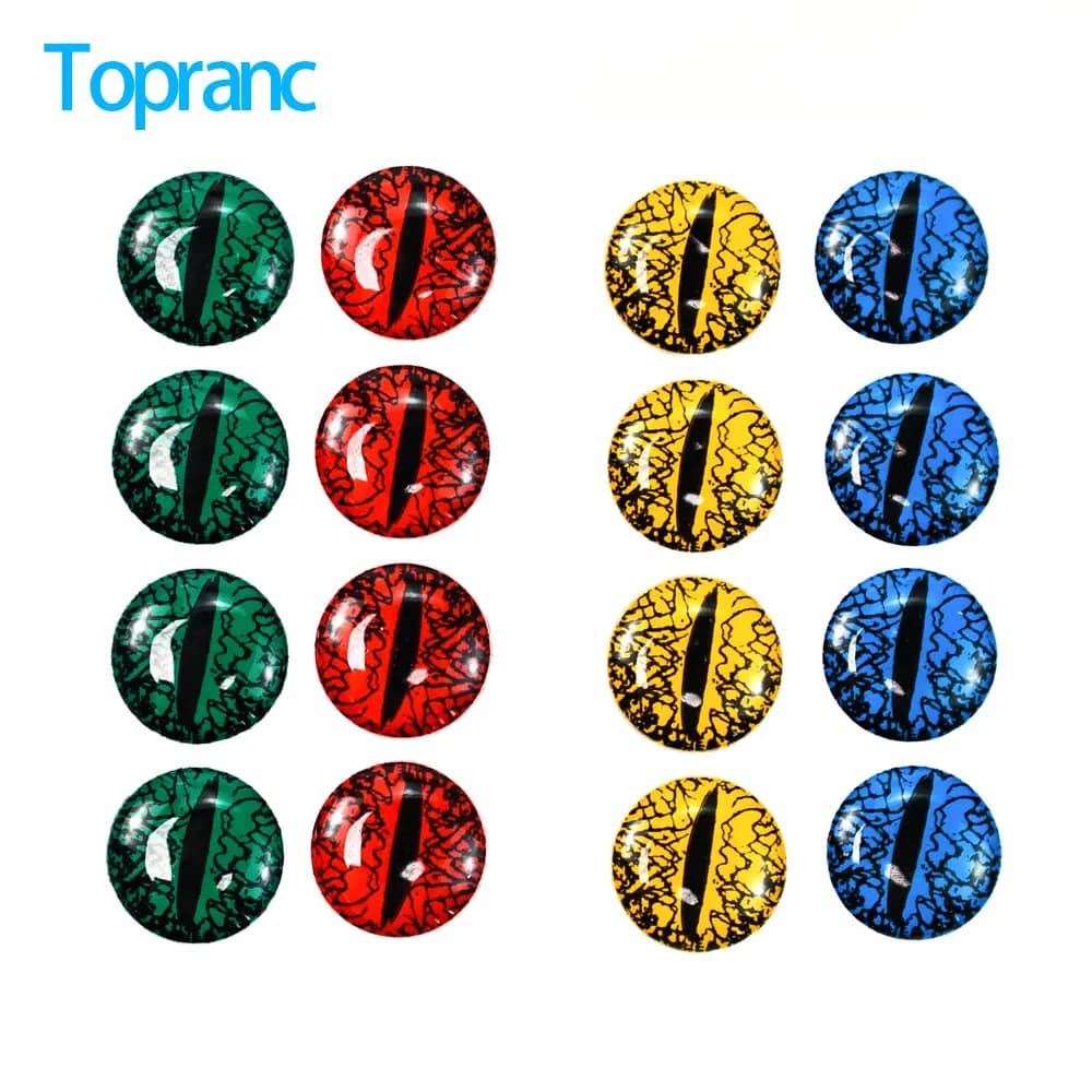 Topranc 4/6/8/10/12mm VIB Artificial Fish Eyes 120 pieces Fishing equipment for DIY eyes Fishing Mini fishing bait