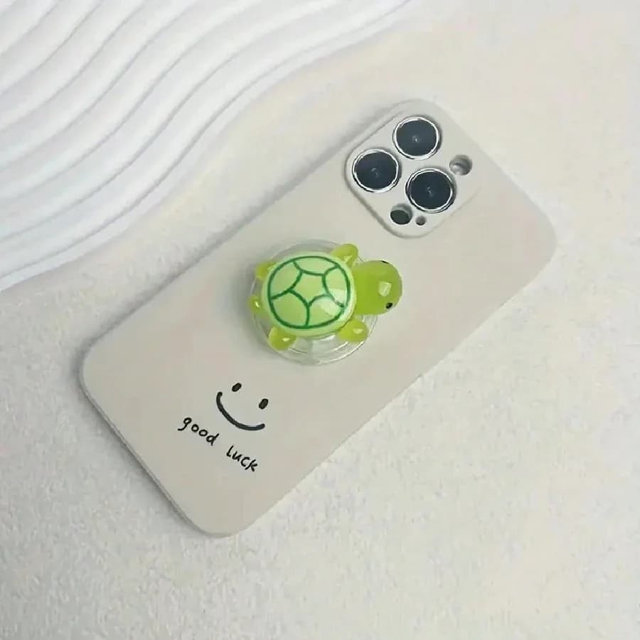 Supporto per telefono a forma di tartaruga luminosa in ABS, impugnatura pieghevole e retrattile per iPhone e Android, supporto creativo per telefono, idea regalo