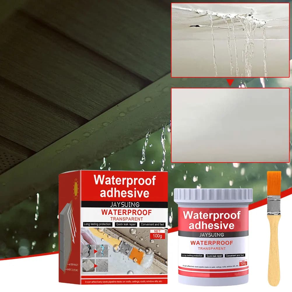 Agente Impermeabilizzante Invisibile, Rivestimento Sigillante Trasparente con Pennello, Colla Senza Perdite, Sigillante Trasparente, Strumenti per Riparazione WC