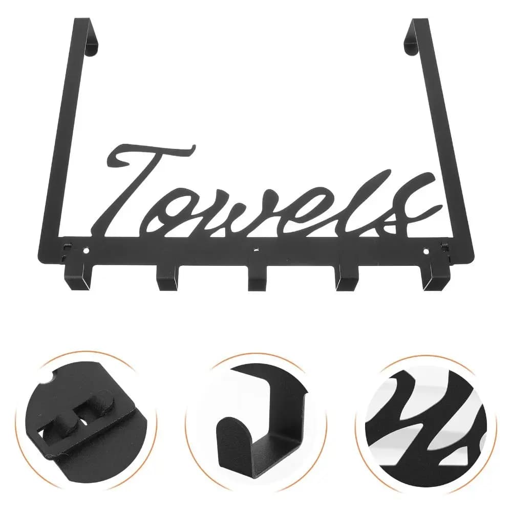 Portasciugamani Antiscivolo Durevole, Ganci Appendiabiti da Bagno a Parete Senza Foratura, 5 Ganci, Porta Asciugamani, Porta Salviette Resistente