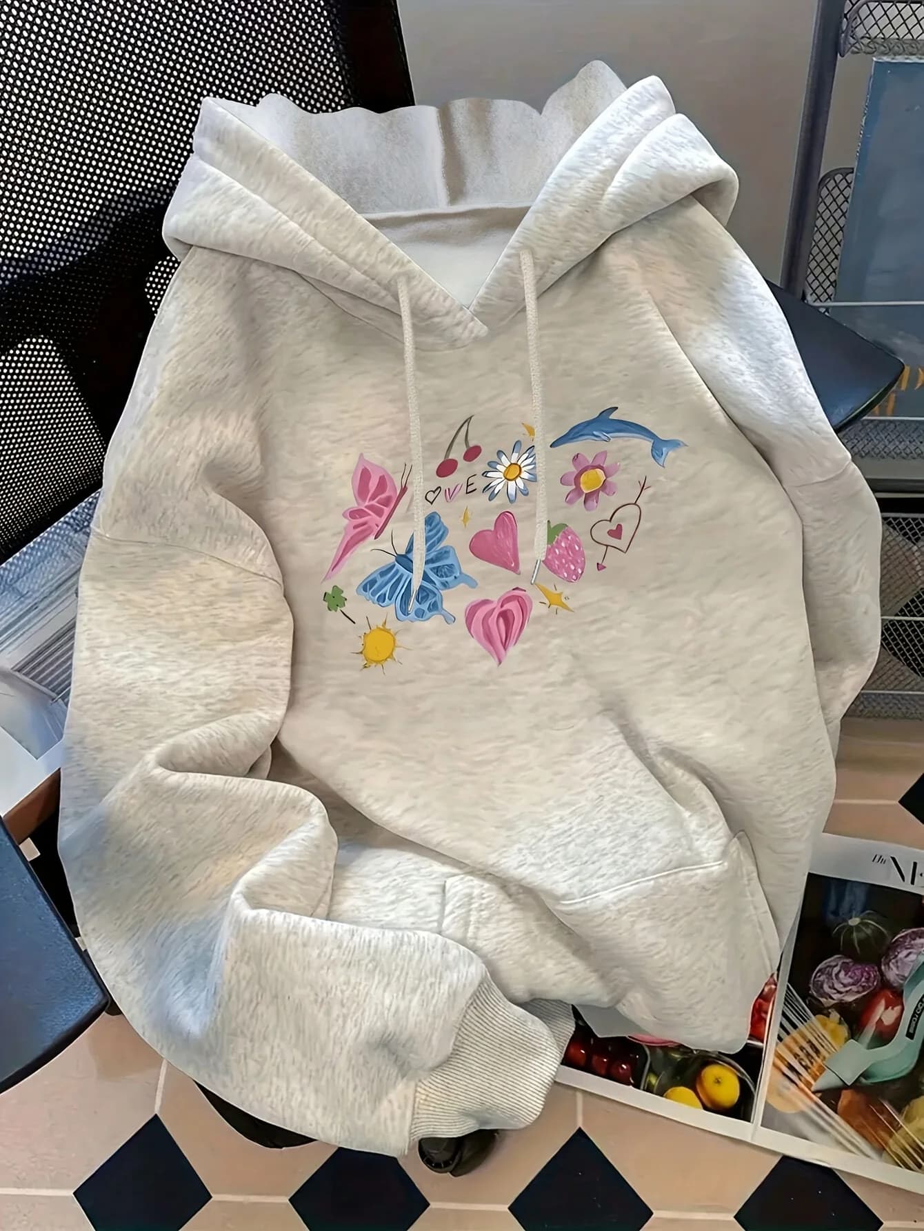 Stampa grafica dei cartoni animati Felpe con cappuccio da uomo e da donna in puro cotone autunno e inverno Casual Outdoor Street Sports Allenamento allentato