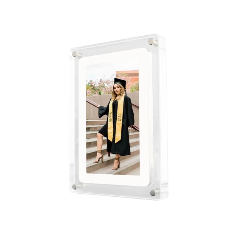 7 Inch Acrylic Digital Photo Frame with HD Screen for MP4 Videos MP3 Audio RoHS Certified US Plug