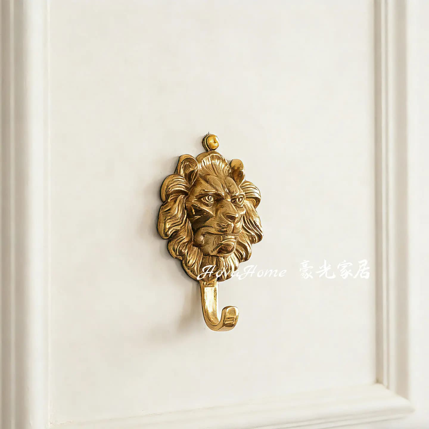 French Retro Brass Lion Head Hook Luxury Entrance Decoration Wall Hanging Door Rear Hook Creative Living Room Wall Decoration