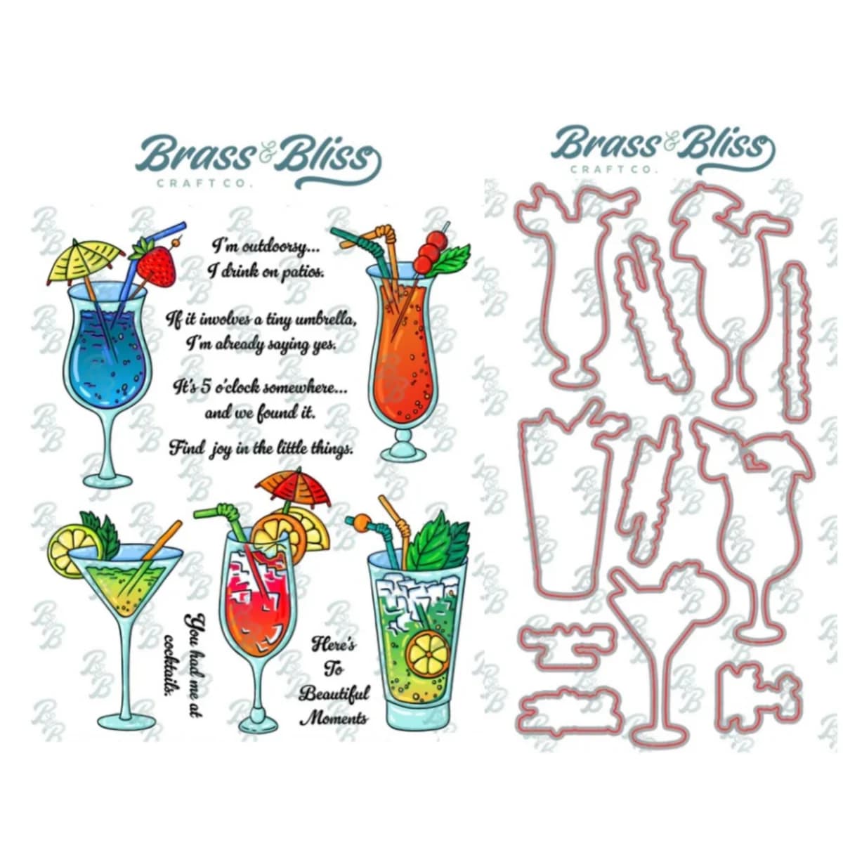 Summer Beach Bag Bee Cocktails Metal Cutting Dies Clear Stamps Stencil for DIY Greeting Card Scrapbook Embossed June 2026 New