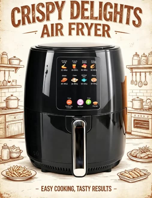 6L Digital Control Electric Air Fryer Oven with LCD Display Stainless Steel Single Pot Hotel Use 1 Year Warranty