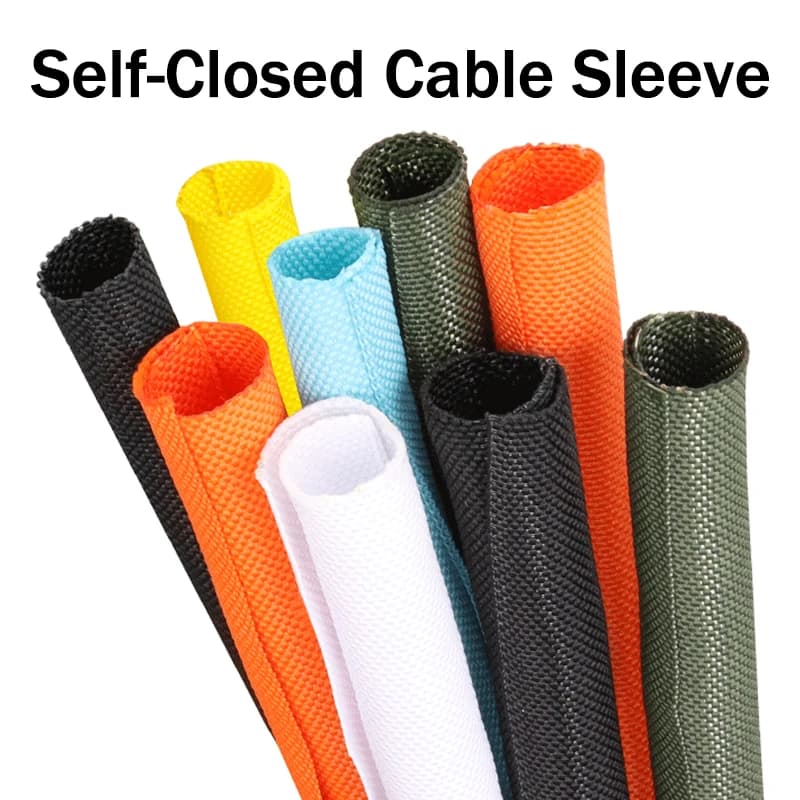 Guaina per cavi 5/10M in PET intrecciato autochiudente, isolante, per gestione cavi auto, tubo flessibile divisibile, protezione avvolgicavo