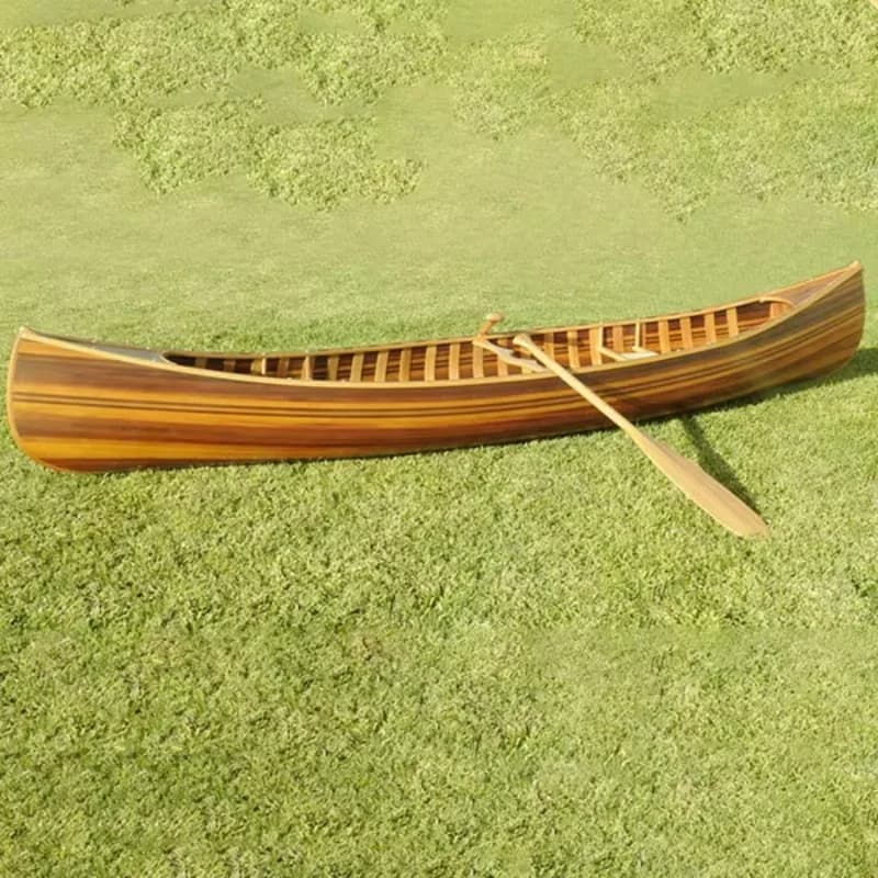 Canoa con striscia di cedro con arco curvo e kayak da paddle Lake con scafo in fibra di vetro opaca a costine
