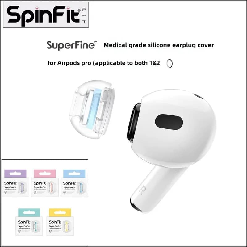 SpinFit SuperFine Auricolari Comfort Auricolari con design adattatore per AirPods Pro Generation 1 e 2 Tappi per le orecchie