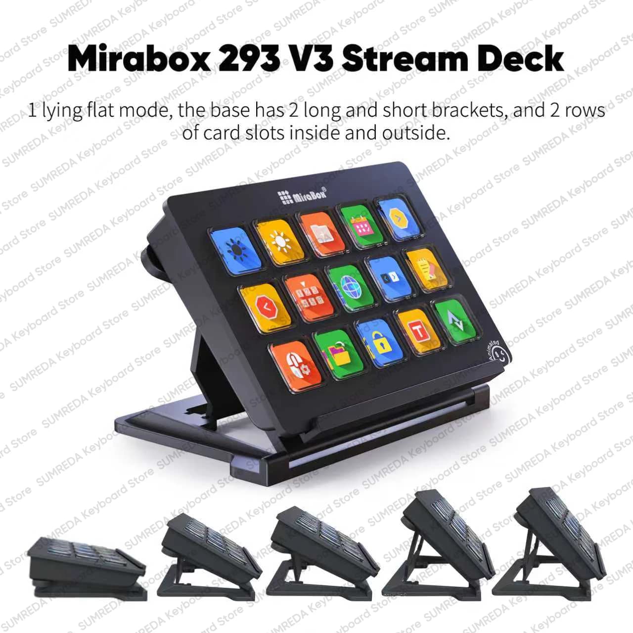 Mirabox 293 V3 Stream Deck Tastiera Console creativa Streamdeck Deck Dock Console per Vlog Contenuto Creazione Stream Controller da tavolo