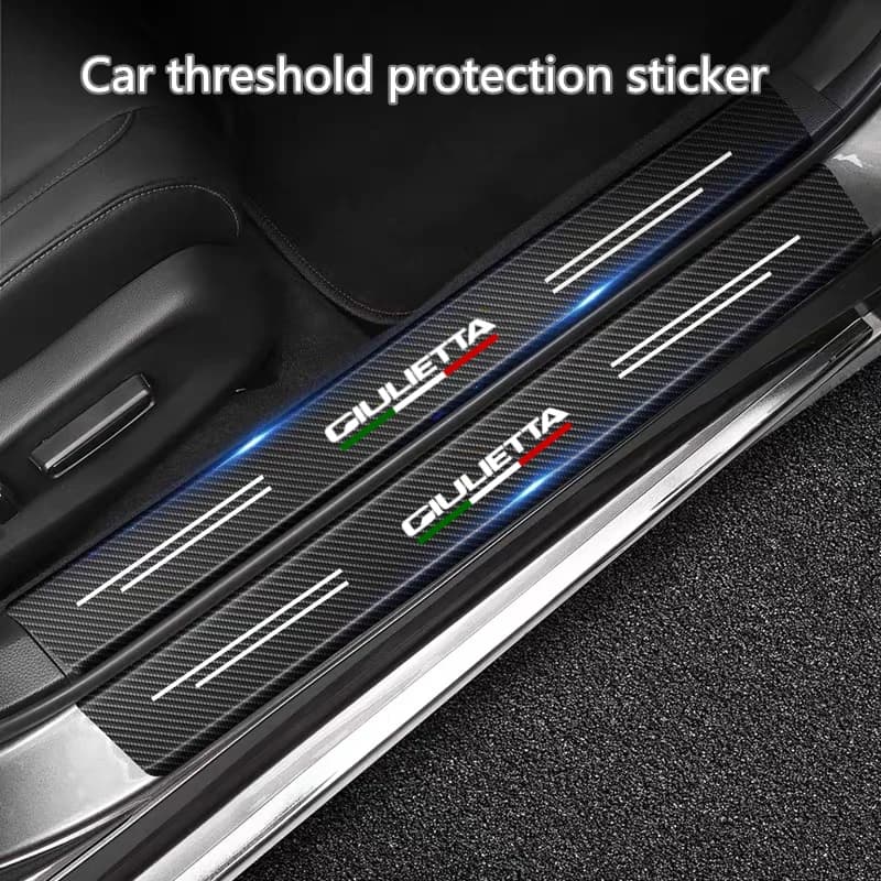 Pellicola Protettiva in Fibra di Carbonio per Soglie Auto, Adesivo Impermeabile per Auto 147 156 159 166 Giulietta Spider GT Accessori