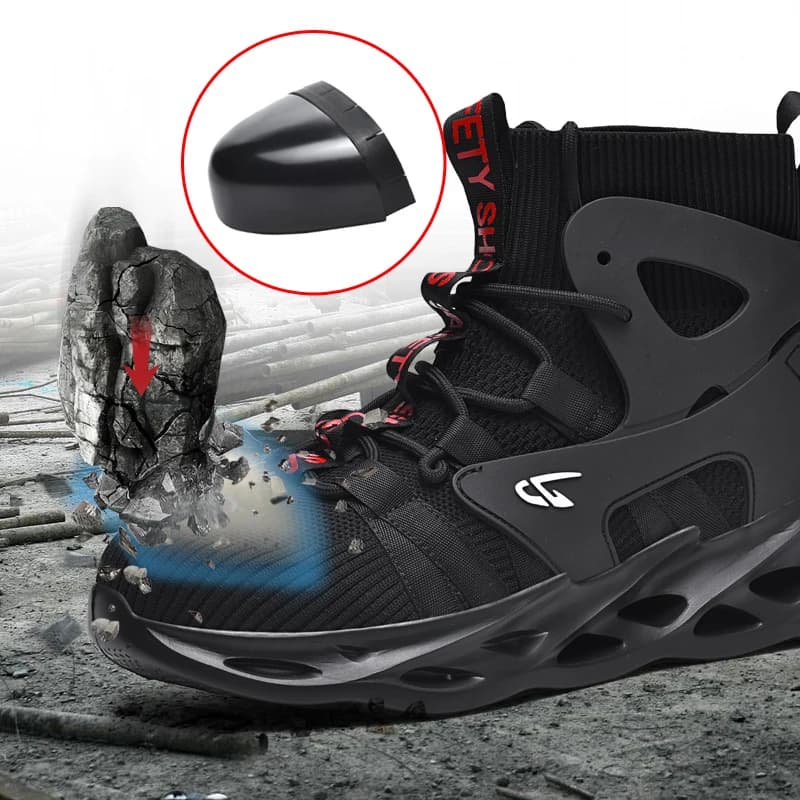 Scarpe da Lavoro Antiforatura e Antischiacciamento con Punta in Acciaio per Uomo, Design Traspirante, Taglie Grandi, Sneakers di Sicurezza alla Moda con Suola Spessa