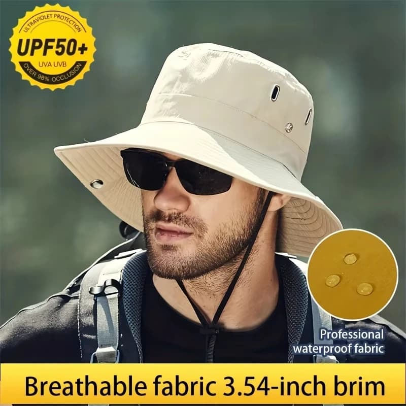 Cappello da Pescatore Impermeabile, Protezione Solare Anti-UV Estiva, Traspirante con Rete, per Campeggio, Escursionismo, Alpinismo, Unisex