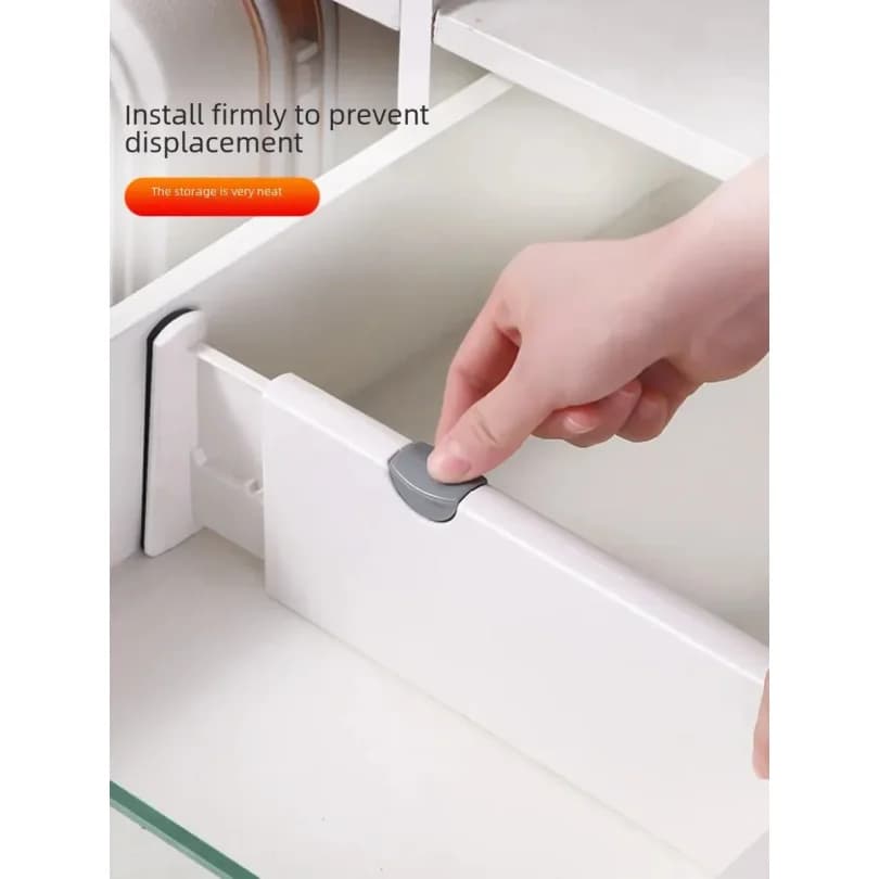 Divisorio per cassetti in plastica regolabile ed estensibile, ispessito, per guardaroba, calzini, senza foratura, per cucina e soggiorno