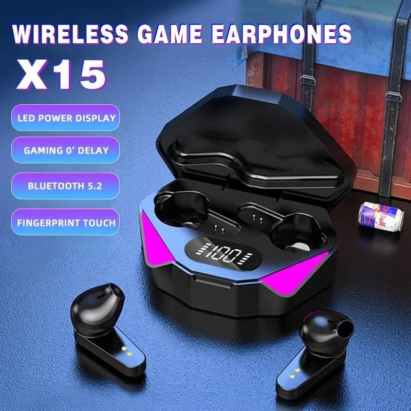 New X15 TWS Bluetooth Headphones Wireless Headphones 65ms Low Latence Esport Gaming Headset Gamer Headphone Microphone for Xiaomi