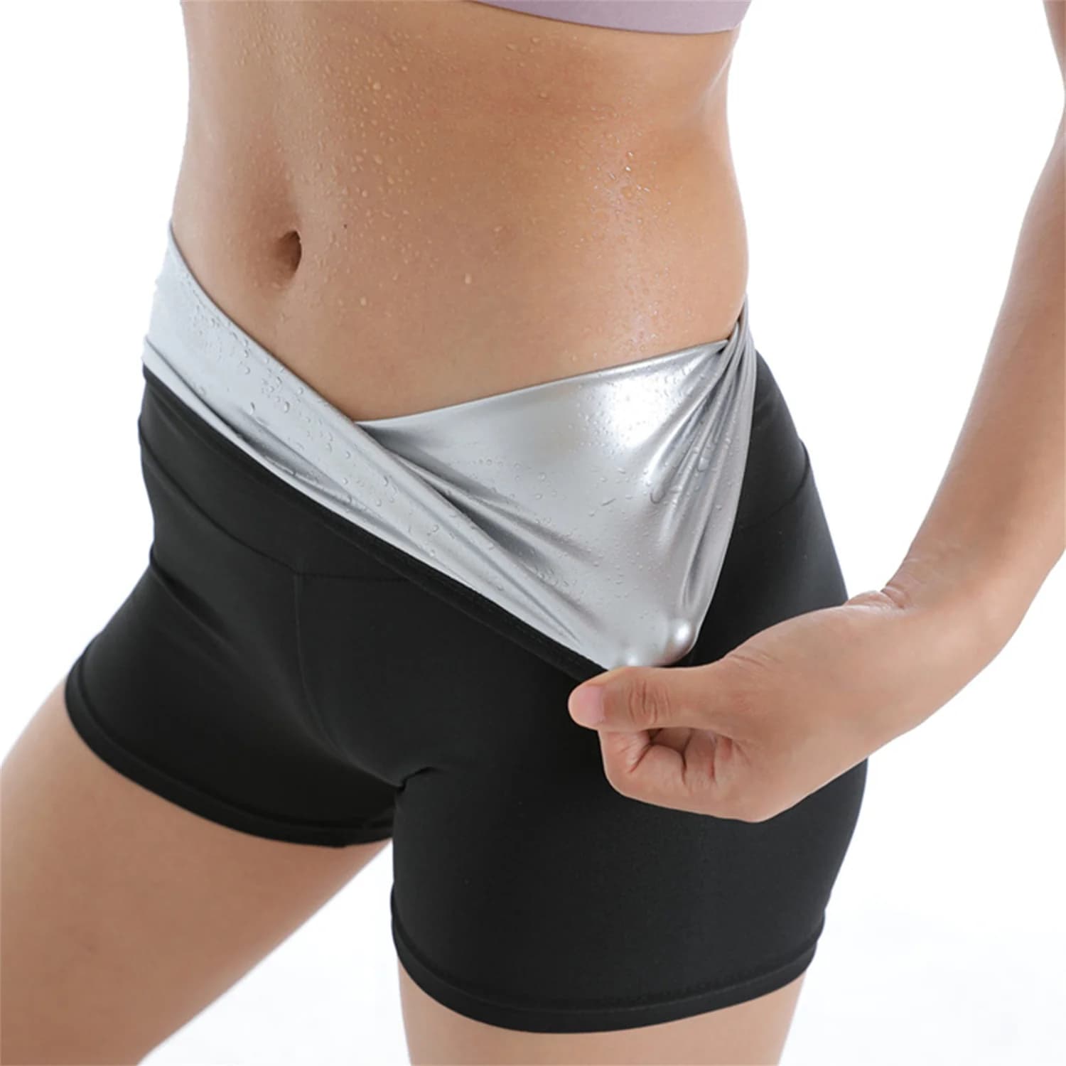 1 paio di pantaloncini sauna Huiming da donna, compressivi, termici, modellanti, per allenamento, leggings dimagranti, pantaloni modellanti per il corpo
