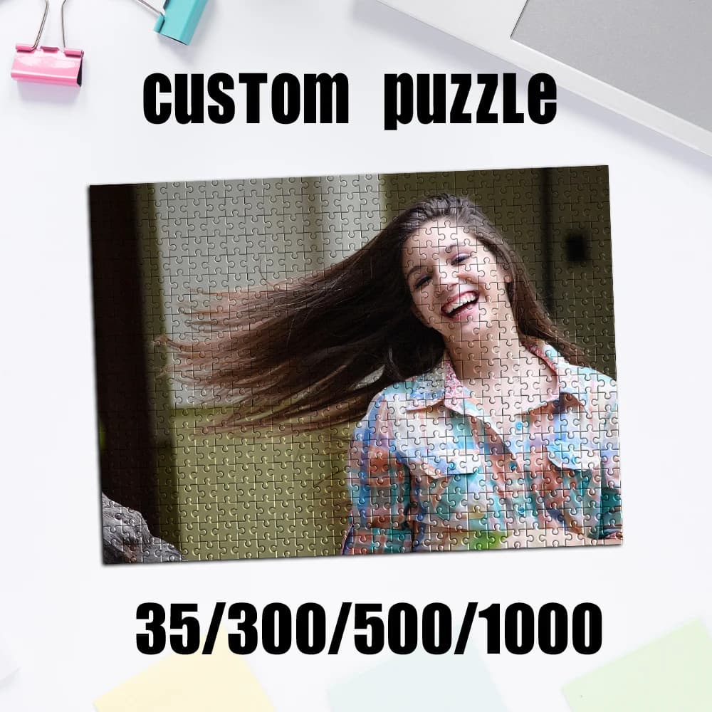 35/300/500/1000pcs Personalized Custom Photo Puzzle photo Autumn Winter For Housewarming Bedroom Living Room For Children's Day