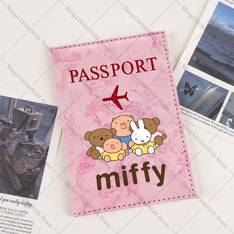 Cartoon Rabbit Miffys Girl Cute Passport Cover Case Kids Anime Creative Travel Wallet Children ID Credit Card Holder Gifts 2026