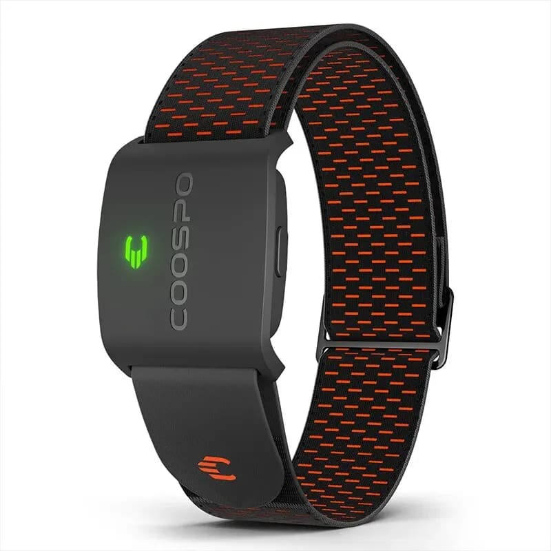 COOSPO HW9 cardio frequency bracelet with HR/calorie zones HRM sensor for cycling fitness BLE5.0 ANT+ for Peloton,Zwift,Wahoo