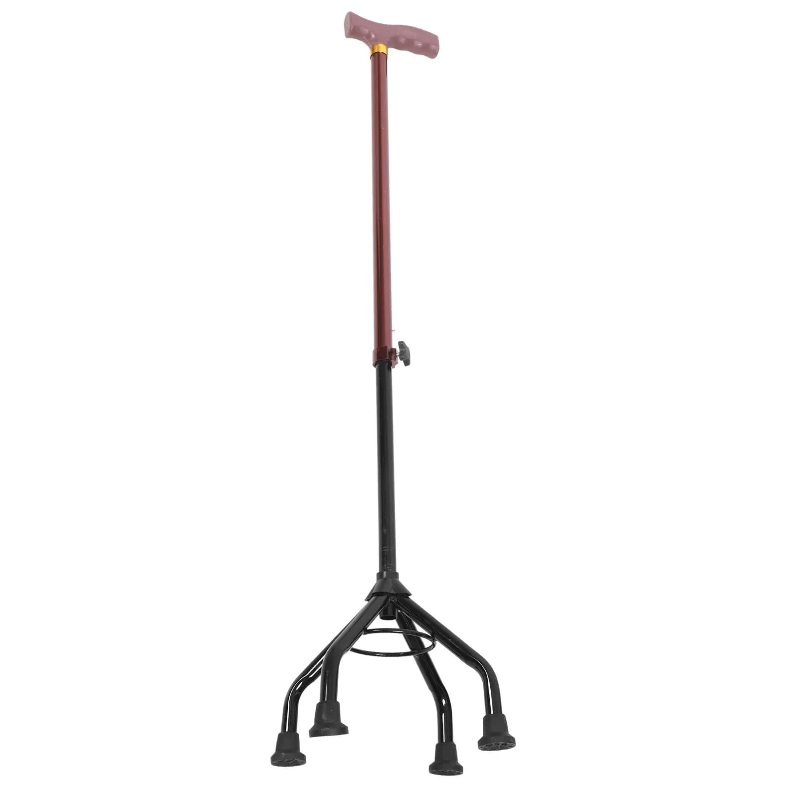 Adjustable and Stackable Stroller Stick for Older Men with Anti-Slip Rubber Point, Four Leg Trekking Stick