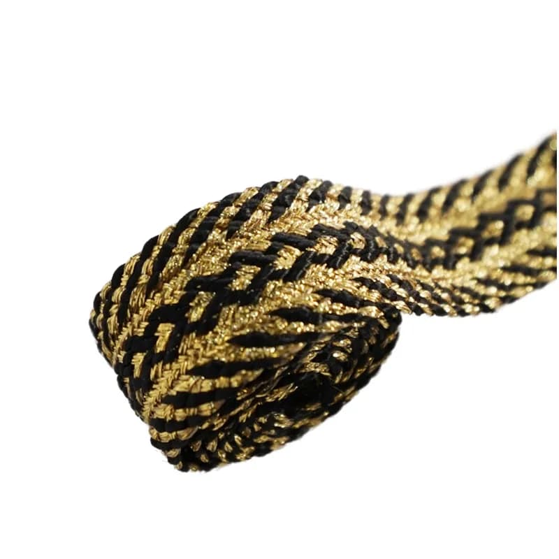 Nastro intrecciato in filo d'oro, accessori di abbigliamento fai da te, materiali decorativi per scarpe e cappelli, stile etnico, YDD084, 1 PEZZO