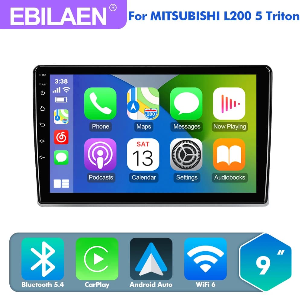 EBILAEN Android 13.0 Autoradio Per Mitsubishi L200 5 Triton 2017-2022 Carplay Auto Stereo No 2din 9 pollici lettore multimediale per auto