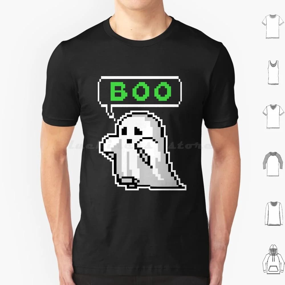 Ghost Of Disapproval-Pixel T Shirt Men Women Kids 6xl Thumbs Down Obinsun Unhappy Black Cute Ghost White Ghost Of Disapproval