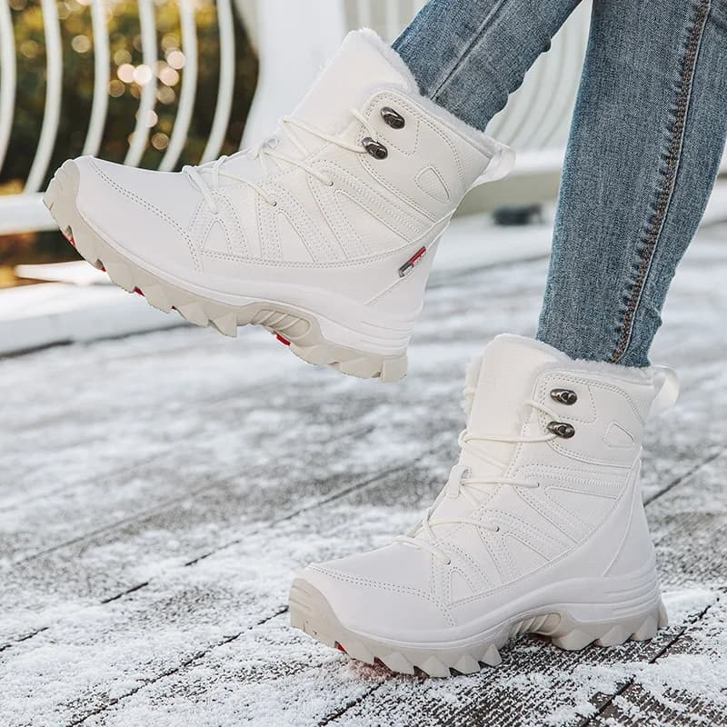 Nuovi stivali invernali da donna resistenti al freddo mantengono caldi stivali da neve da uomo coppia stivali da trekking impermeabili da esterno con lacci Femme taglia 45