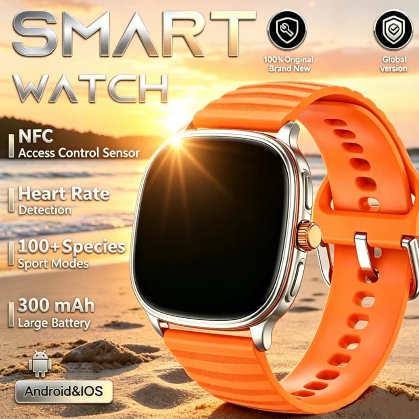 New Elegant Smartwatch with NFC Control, AI Voice, Music, Weather, 1.37'' HD Screen, Health Management, Sports Functions, Waterproof IP68