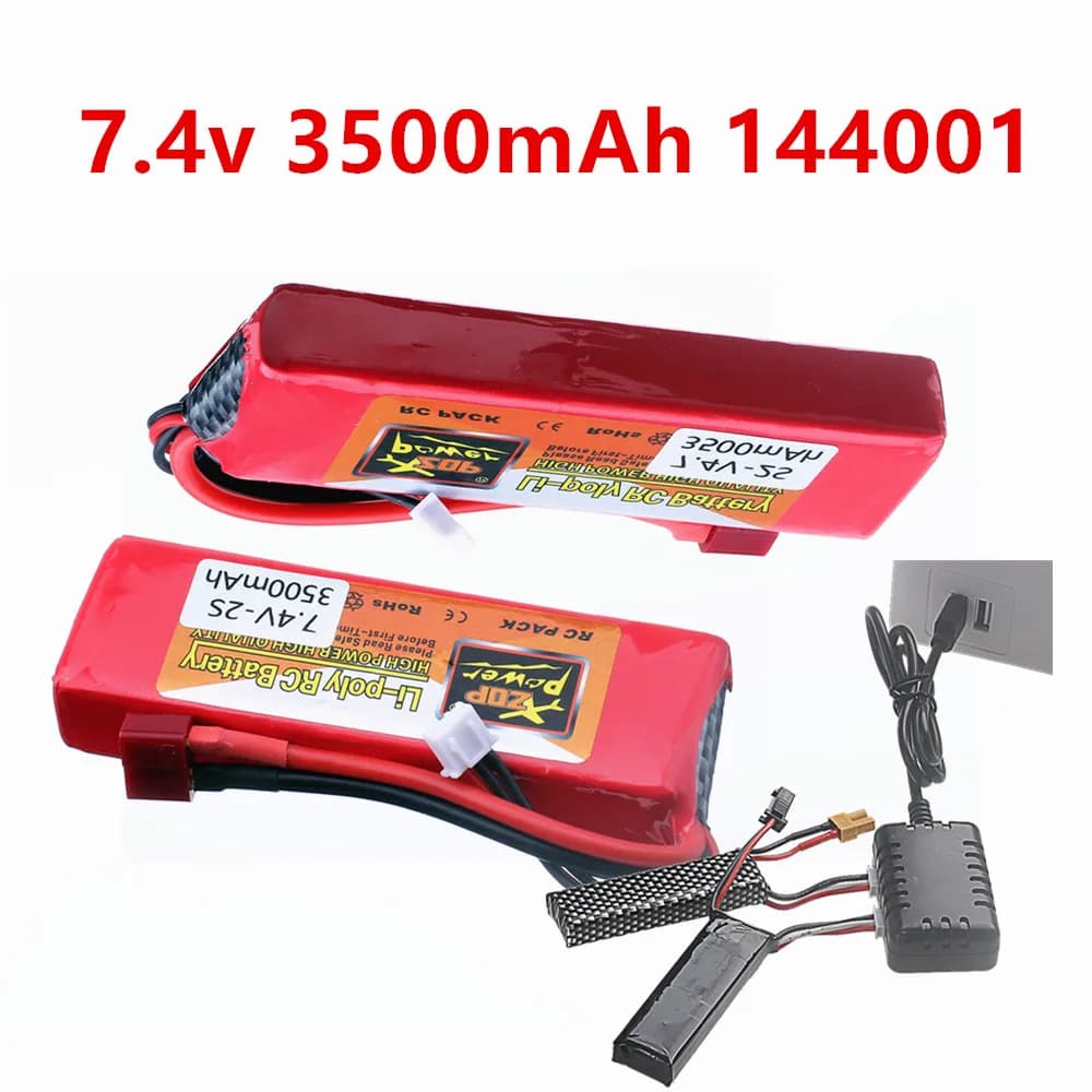2S 7.4V 3500mAh LiPo Battery For Wltoys 144010/12428/124019/124018/124016 1/14 1/10 RC Racing Car Battery 7.4V Toys Battery