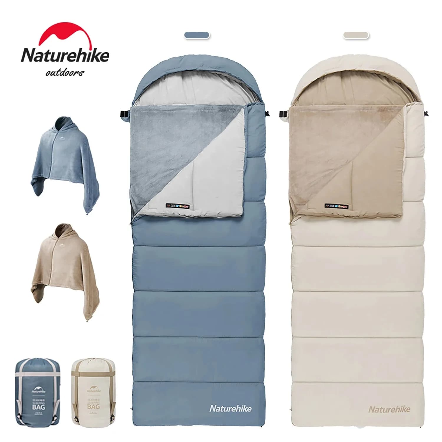 Naturehike Sacco a pelo con riscaldamento elettrico per campeggio all'aperto per adulti in inverno Coperta isolante fredda ispessita Ricarica USB