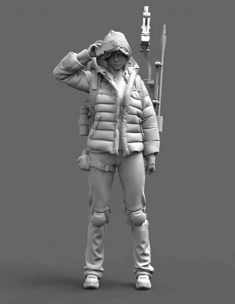 1/35 Steampunk Famale Hunters Modello In Resina Figura Gk Micro Miniatura 3D Stampato Modello Bianco Smontato E Non Verniciato Kit Giocattolo