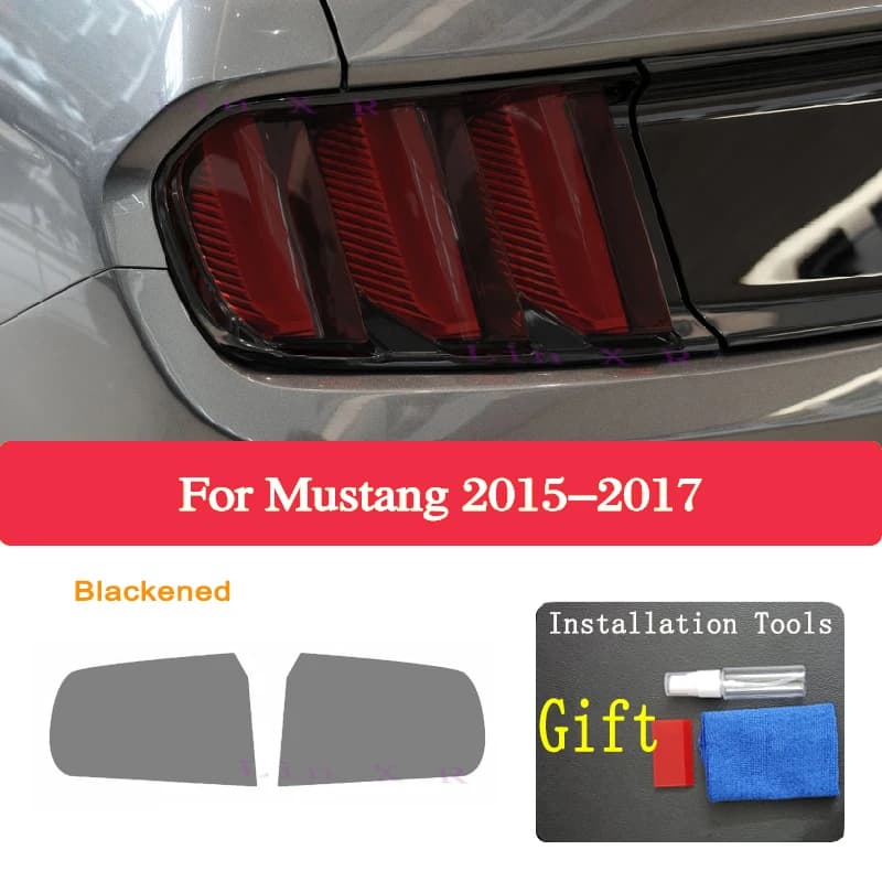Per Mustang 2015-2017 Faro Posteriore Car Styling Adesivo Fari TPU Affumicato Nero fanale posteriore Protezione Pellicola accessori