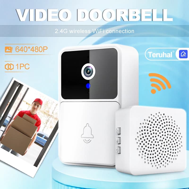 Campanello Video WiFi Intelligente Senza Fili per Sicurezza Domestica, Citofono Esterno Impermeabile con Telecamera e Suoneria