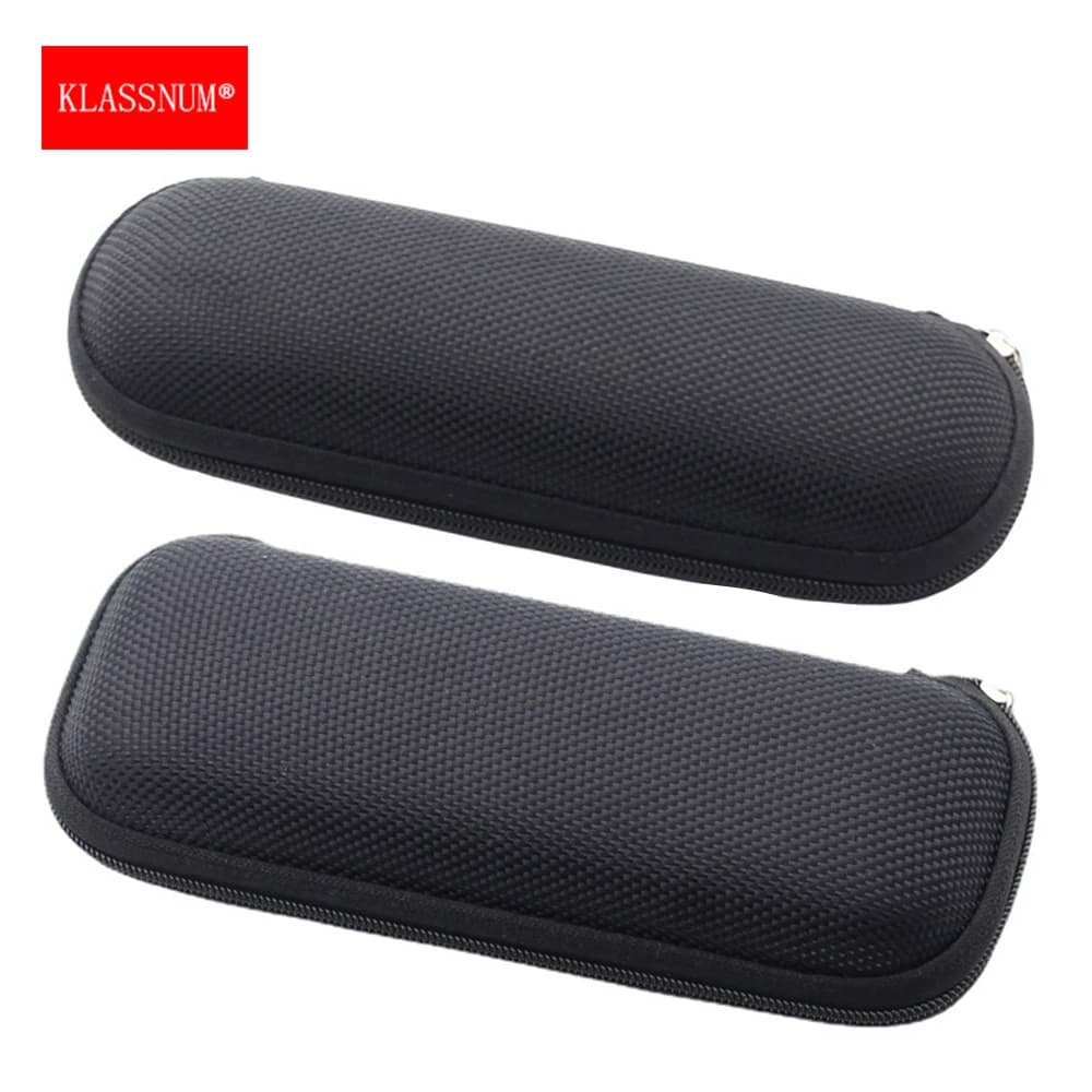 KLASSNUM Black Glasses Case Reading Glasses Hard Bag Box Zipper Sunglasses Container Eyeglasses Case For Men Women Wholesale