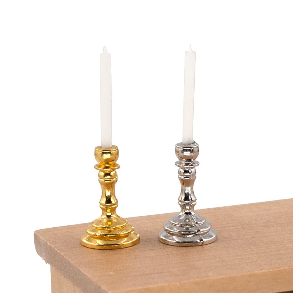 1 pz 1/12 casa delle bambole in miniatura candeliere in metallo modello giocattolo mini candela per accessori casa di bambola decorazione ob11 bjd