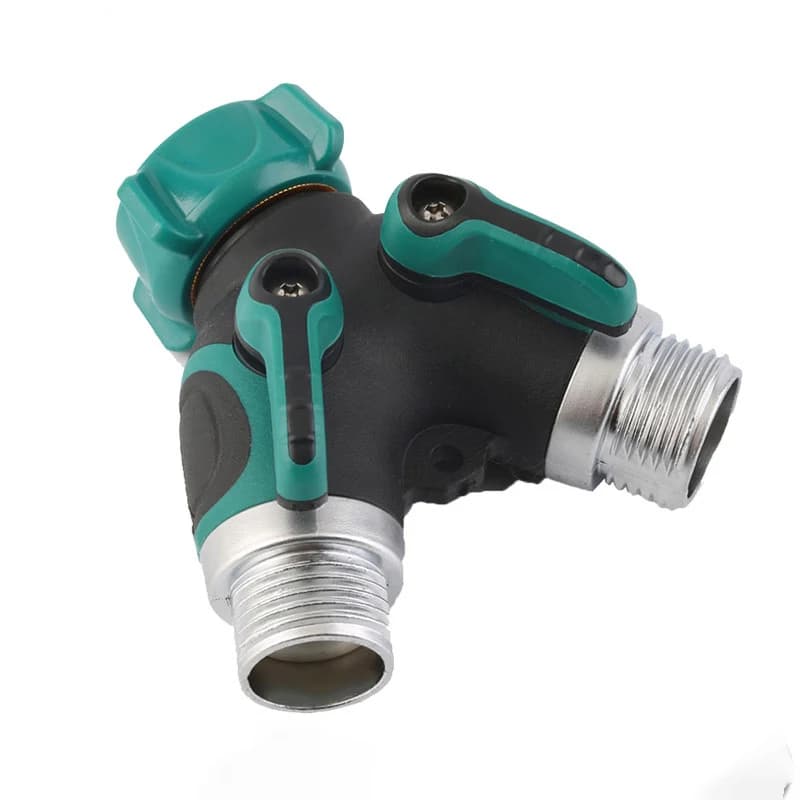 Deviatore a forma di Y con rivestimento in gomma Connettore di irrigazione a controllo separato uno in uscita per sistemi di irrigazione da giardino