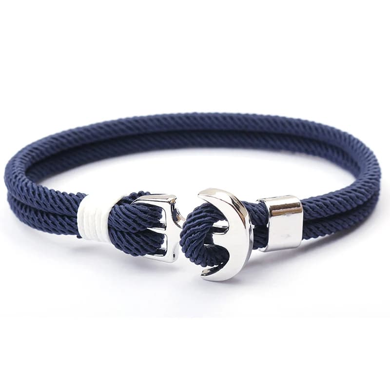Bracciale da uomo in acciaio inossidabile Bracciale con filo intrecciato a doppio strato per Hombre Boy Creative Anchor Bracciale vichingo Accessori maschili