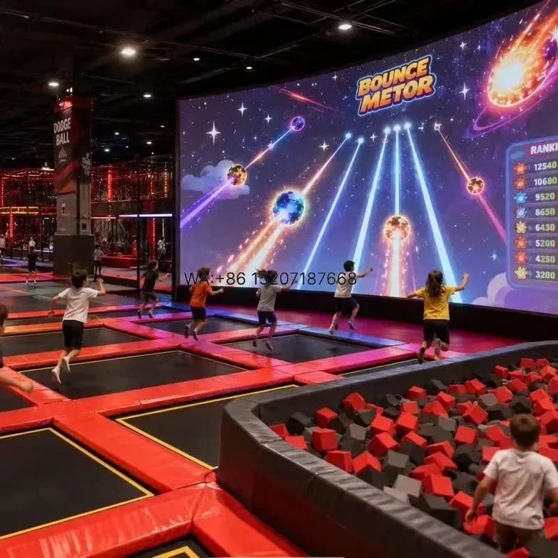 Wmwmnu for Bounce Party Interactive Screen Trampoline Game Large Wall HD Display Motion Sensing Bounce Meteor Arcade for