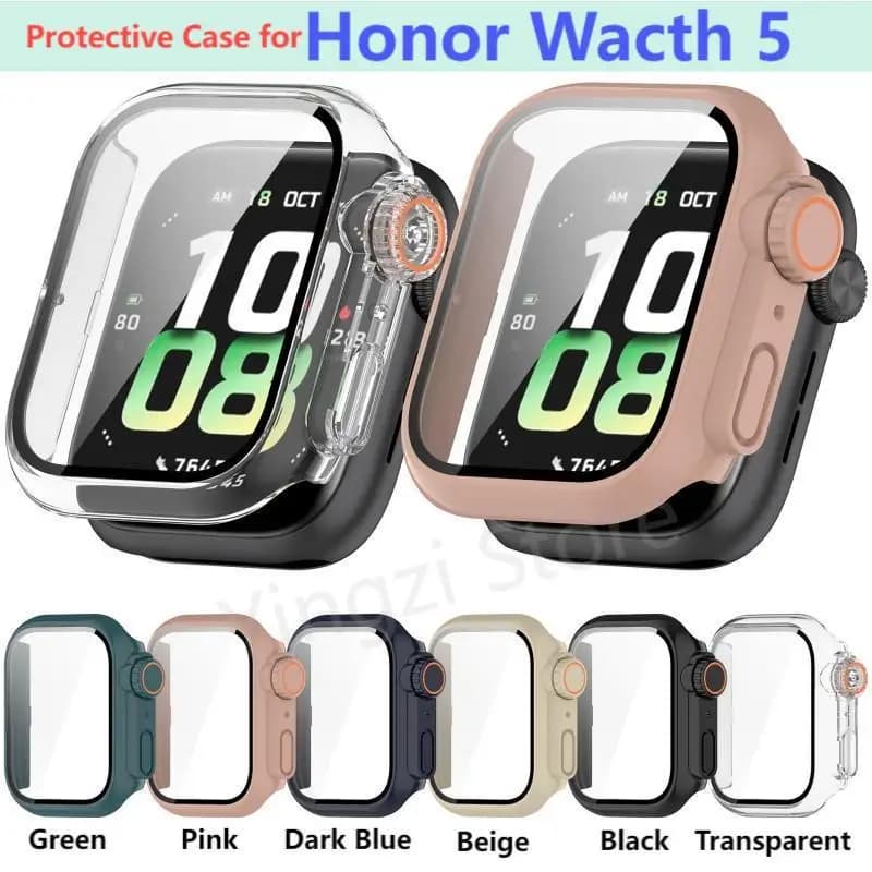 PC + vetro temperato secondi cambio custodia per Honor Watch 5 Smart Watch cinturino paraurti protezione schermo per Honor Watch5