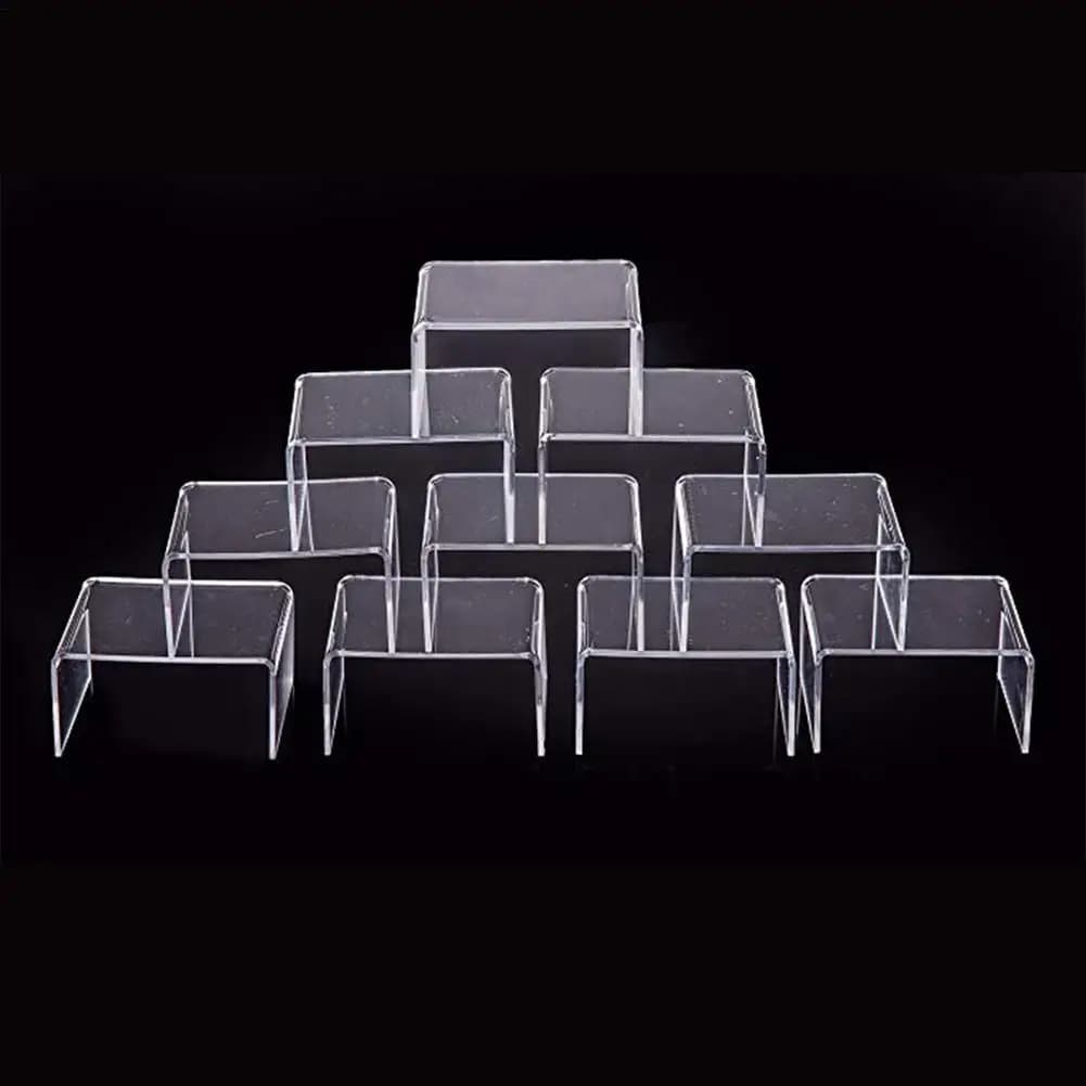 Display Riser Stackable Storage Bins Clear Container Clear Acrylic Display Risers for Makeup Perfume Organizer Perfume Stand
