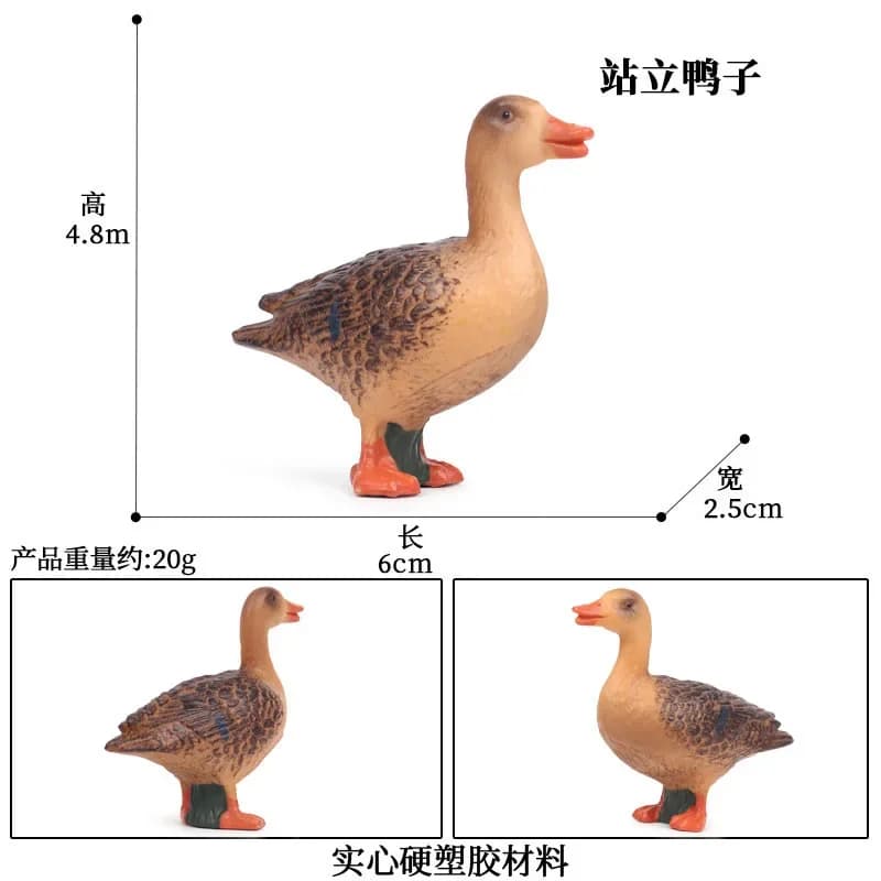 Pollame Broccato colorato Pollo Anatra Animali da fattoria per bambini Ornamento Fagiano Animale Educazione Montessori Giocattoli di plastica Modello