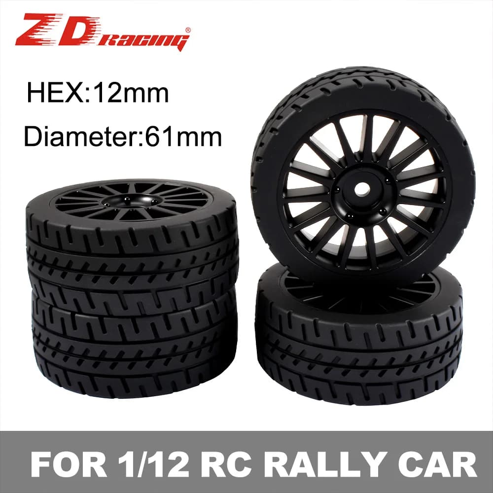 ZD Racing 2PCS Pneumatici per auto RC Pneumatici in gomma esagonali 12mm per auto da corsa telecomandate e 1/12 ZD Racing RX12